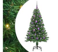 vidaXL Sapin de Noël Artificiel Vert 150 cm PVC, Acier et Plastique, Salon, Guirlande Lumineuse Durable, déco USB Moderne, Ambiance Festive pour événements intérieurs et extérieurs
