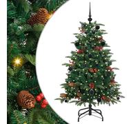 vidaXL Sapin de Noël Artificiel Vert 150 cm PVC, métal et Plastique, Salon, Arbre de Noël en cône USB Moderne, déco intérieure Verte, Style Minimaliste, PVC