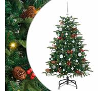 vidaXL Sapin de Noël Artificiel Vert 150 cm PVC, métal et Plastique, Salon, Arbre de Noël en cône USB Moderne, déco intérieure Verte, Style Minimaliste, PVC