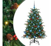 vidaXL Sapin de Noël Artificiel Vert 150 cm PVC, métal et Plastique, Salon, Arbre de Noël en cône USB Moderne, déco intérieure Verte, Style Minimaliste, PVC