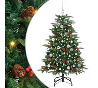 vidaXL Sapin de Noël Artificiel Vert 150 cm PVC, métal et Plastique, Salon, Arbre de Noël en cône USB Moderne, déco intérieure Verte, Style Minimaliste, PVC