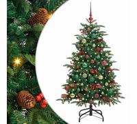 vidaXL Sapin de Noël Artificiel Vert 150 cm PVC, métal et Plastique, Salon, Arbre de Noël en cône USB Moderne, déco intérieure Verte, Style Minimaliste, PVC