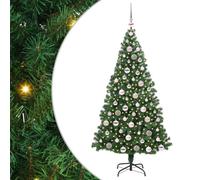 vidaXL Sapin de Noël Artificiel Vert 180 cm PVC, Acier et Plastique, Salon, Guirlande Lumineuse Durable, déco USB Moderne, Ambiance Festive pour événements intérieurs et extérieurs