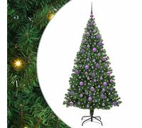 vidaXL Sapin de Noël Artificiel Vert 180 cm PVC, Acier et Plastique, Salon, Guirlande Lumineuse Durable, déco USB Moderne, Ambiance Festive pour événements intérieurs et extérieurs