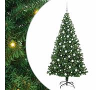vidaXL Sapin de Noël Artificiel Vert 180 cm PVC, Acier et Plastique, Salon, Guirlande Lumineuse Durable, déco USB Moderne, Ambiance Festive pour événements intérieurs et extérieurs