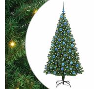 vidaXL Sapin de Noël Artificiel Vert 180 cm PVC, Acier et Plastique, Salon, Guirlande Lumineuse Durable, déco USB Moderne, Ambiance Festive pour événements intérieurs et extérieurs
