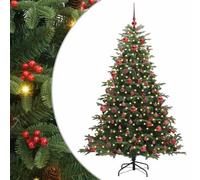 vidaXL Sapin de Noël Artificiel Vert 180 cm PVC, métal et Plastique, Salon, Arbre de Noël en cône USB Moderne, déco intérieure Verte, Style Minimaliste, PVC