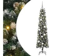 vidaXL Sapin de Noël Artificiel Vert 180 cm PVC, Plastique et Acier, Sapins de Noël pour Le Salon, déco Moderne en cône, lumières LED USB réglables, Ambiance Festive à la Maison