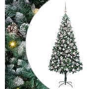 vidaXL Sapin de Noël Artificiel Vert 210 cm PVC, Acier et Plastique, Arbre Moderne et Festif pour Salon, déco Durable pour Les fêtes, Ornement saisonnier, affichez l'esprit de Noël