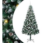 vidaXL Sapin de Noël Artificiel Vert 210 cm PVC, Acier et Plastique, Arbre Moderne et Festif pour Salon, déco Durable pour Les fêtes, Ornement saisonnier, affichez l'esprit de Noël
