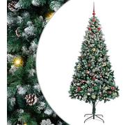 vidaXL Sapin de Noël Artificiel Vert 240 cm PVC, Acier et Plastique, Arbre Moderne et Festif pour Salon, déco Durable pour Les fêtes, Ornement saisonnier, affichez l'esprit de Noël