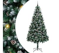 vidaXL Sapin de Noël Artificiel Vert 240 cm PVC, Acier et Plastique, Arbre Moderne et Festif pour Salon, déco Durable pour Les fêtes, Ornement saisonnier, affichez l'esprit de Noël
