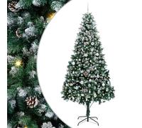 vidaXL Sapin de Noël Artificiel Vert 240 cm PVC, Acier et Plastique, Arbre Moderne et Festif pour Salon, déco Durable pour Les fêtes, Ornement saisonnier, affichez l'esprit de Noël