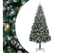 vidaXL Sapin de Noël Artificiel Vert 240 cm PVC, Acier et Plastique, Arbre Moderne et Festif pour Salon, déco Durable pour Les fêtes, Ornement saisonnier, affichez l'esprit de Noël