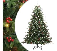 vidaXL Sapin de Noël Artificiel Vert 240 cm PVC, métal et Plastique, Salon, Arbre de Noël en cône USB Moderne, déco intérieure Verte, Style Minimaliste, PVC