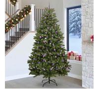 vidaXL Sapin de Noël artificiel Vert 270 cm PVC et métal, Arbre de Noël minimaliste, lumineux à LED, déco saisonnière 3395718