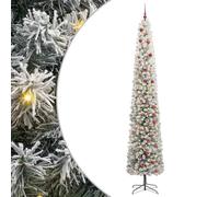 vidaXL Sapin de Noël Artificiel Vert 300 cm PVC et Acier et Plastique, Déco de Salon, Arbre de Noël Artificiel Moderne en Cône, Éclairé par LED, Économiseur d'Espace