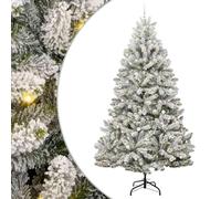 vidaXL Sapin de Noël Artificiel Vert et Blanc 300 cm PVC et métal, Arbre de Noël Minimaliste, Lumineux à LED, déco saisonnière, Super stylé pour l'intérieur