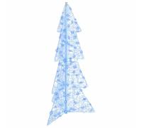 vidaXL Sapin de Noël avec 100 LED Bleu 120 cm Acrylique, Salon, déco Moderne, lumières de Noël, LED décoratives, Ambiance Festive, Ornement, lumière USB, Accent Maison