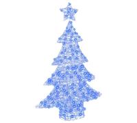 vidaXL Sapin de Noël avec 100 LED Bleu 120 cm Acrylique, Salon, Décor de Noël Moderne et Durable avec lumières festives, Ornements saisonniers, Accessoires intérieurs USB