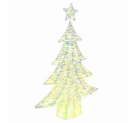 vidaXL Sapin de Noël avec 120 LED Blanc Chaud 120 cm Pet, Décoration Moderne, Durable, Ornement de Noël, Embellissement d'arbre, décor Festif pour Les fêtes