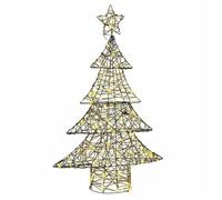 vidaXL Sapin de Noël avec 120 LED Blanc chaud 120 cm Rotin, Décoration moderne, durable, ornement de Noël, embellissement 42018991
