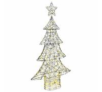 vidaXL Sapin de Noël avec 160 LED Blanc Chaud 150 cm Rotin, Décoration Moderne, Durable, Ornement de Noël, Embellissement d'arbre, décor Festif pour Les fêtes