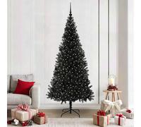 Vidaxl Sapin De Noël Avec 300 Led Avec Support Noir 210 Cm Pvc