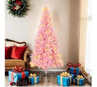 vidaXL Sapin de Noël avec 300 LED avec support Rose 180 cm PVC, Salon, Arbre de Noël moderne, Décor saisonnier 3396425