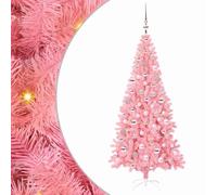 vidaXL Sapin de Noël avec 300 LED avec Support Rose 180 cm PVC, Salon, Arbre de Noël Moderne, Décor saisonnier, Ornement Festif, Lumières LED Chaudes, Affichage intérieur