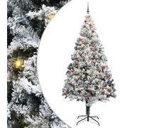 vidaXL Sapin de Noël avec 300 LED avec Support Vert 300 cm PVC, Sapin de Noël Artificiel, Design Moderne en cône, PVC résistant, Ornement élégant pour déco d'hiver