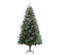 vidaXL Sapin de Noël avec cônes Vert 225 cm PVC & PE