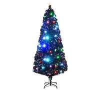 vidaXL Sapin de Noël avec éclairage et support 210 cm fibre de verre