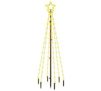 vidaXL Sapin de Noël avec piquet Blanc chaud 108 LED 180 cm
