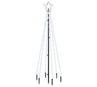 vidaXL Sapin de Noël avec Piquet Sapin de Noël à LED Décoration de Vacances Ornement de Noël Décoration de Fête Blanc Froid 343551