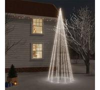 vidaXL Sapin de Noël avec piquet Blanc froid 732 LED 500 cm