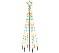 vidaXL Sapin de Noël avec piquet Coloré 108 LED 180 cm