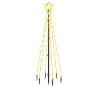 vidaXL Sapin de Noël avec Piquet Sapin de Noël à LED Décoration de Vacances Ornement de Noël Décoration de Fête Blanc Chaud 108 LED 180 cm