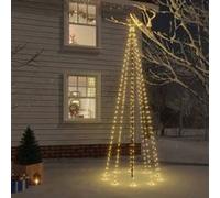 vidaXL Sapin de Noël avec piquet Blanc chaud 310 LED 300 cm