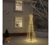 vidaXL Sapin de Noël avec Piquet Sapin de Noël à LED Décoration de Vacances Ornement de Noël Décoration de Fête Blanc Chaud 108 LED 180 cm Blanc G
