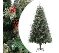 vidaXL Sapin de Noël avec Pommes de Pin Arbre de Noël Artificiel Décoration de Noël Ornement de Noël Jardin Patio Arrière-Cour Vert 225 cm PVC et PE