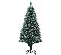 vidaXL Sapin de Noël avec pommes de pin et neige blanche 180 cm