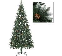 Sapin De Noël Avec Pommes De Pin Et Paillettes Blanches 210 Cm