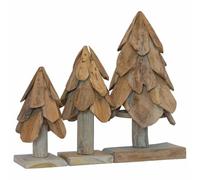 Vidaxl Sapin De Noël Avec Support 3 Pcs Marron Bois De Teck Solide