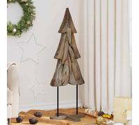 Vidaxl Sapin De Noël Avec Support Marron 120 Cm Bois De Teck Solide