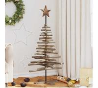 Vidaxl Sapin De Noël Avec Support Marron 120 Cm Bois De Teck Solide