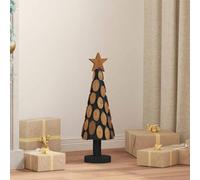 vidaXL Sapin de Noël avec support Marron 60 cm Bois de teck solide