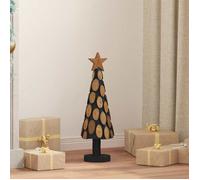 vidaXL Sapin de Noël avec support Marron 60 cm Bois de teck solide 42017943