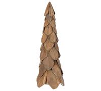 vidaXL Sapin de Noël avec Support Marron 80 cm Bois de Teck Solide, Décor de Salon, Arbre de Noël en Teck Rustique, Touche Festive intérieure, Accent Chic Beige