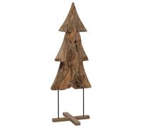 Vidaxl Sapin De Noël Avec Support Marron 90 Cm Bois De Teck Solide